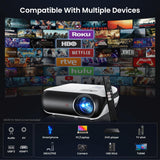 Official Licensed Google TV Smart Projector, HAPPRUN 4K UHD Home Theater with Dolby Sound, Wi-Fi & Bluetooth, Built-in Streaming Apps, Compatible with Games Consoles & Smartphone, Indoor & Outdoor Use
