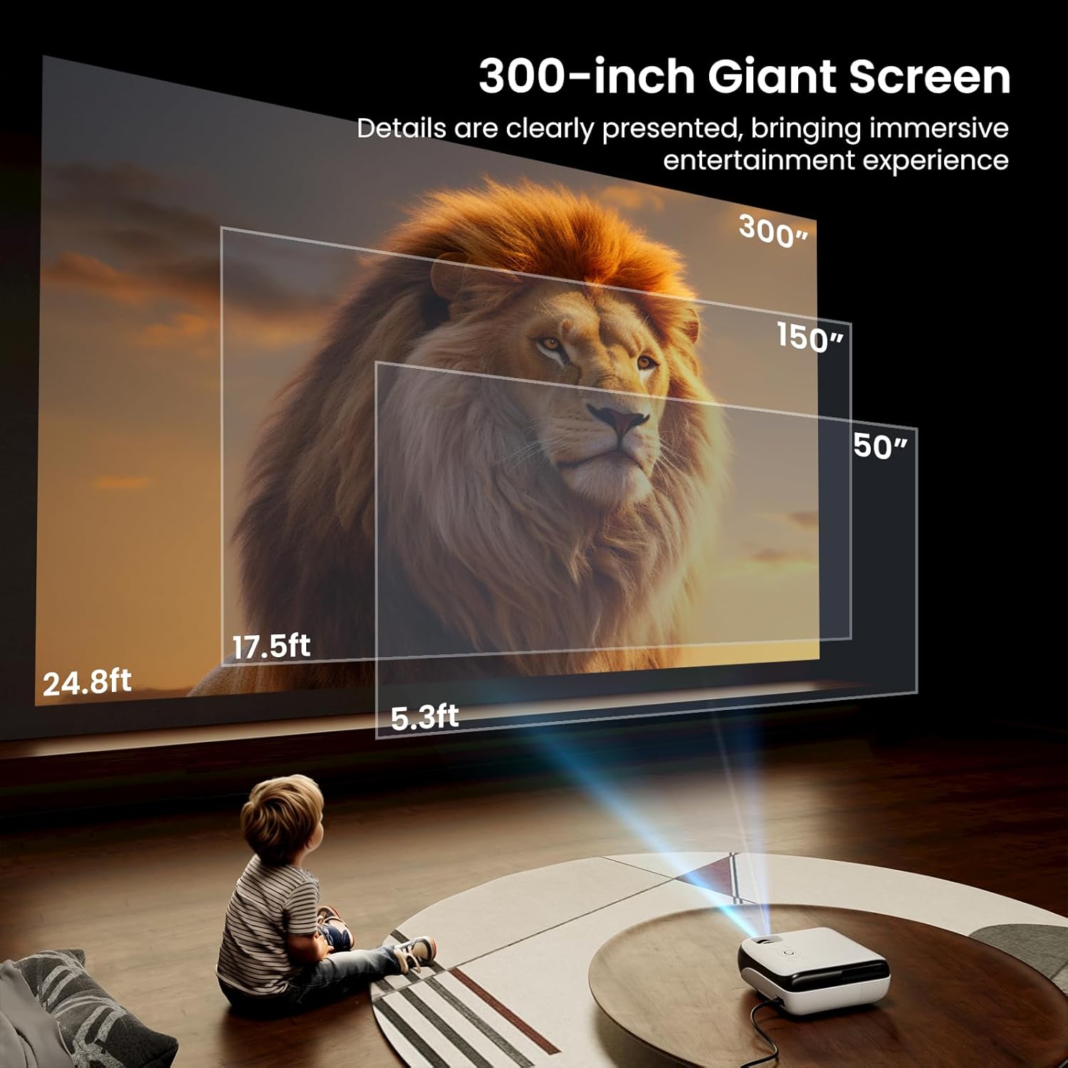 Official Licensed Google TV Smart Projector, HAPPRUN 4K UHD Home Theater with Dolby Sound, Wi-Fi & Bluetooth, Built-in Streaming Apps, Compatible with Games Consoles & Smartphone, Indoor & Outdoor Use Official Licensed Google TV Smart Projector, HAPPRUN 4K UHD Home Theater with Dolby Sound, Wi-Fi & Bluetooth, Built-in Streaming Apps, Compatible with Games Consoles & Smartphone, Indoor & Outdoor Use