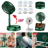 Portable Folding Fan USB Rechargeable Telescopic -3 Speeds Adjustable speed and Height Fan