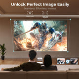 [1500 ANSI/Google Store/Voice Control] 4K Outdoor Smart Projector with WiFi6 and Bluetooth, 10,000+ Apps, Portable Proyector, Sovboi 1080P Audio Phone Movie Home [180° Stand & 300 ''Display]